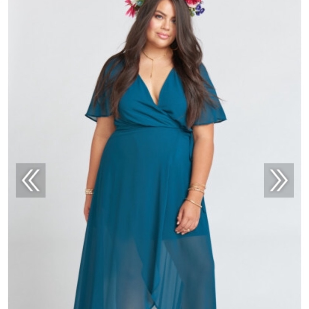 Show Me Your Mumu Sophia Wrap Dress in Deep Jade